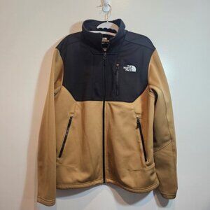 The North Face Apex Risor Softshell Jacket Coat Top Black Gold sz Large L